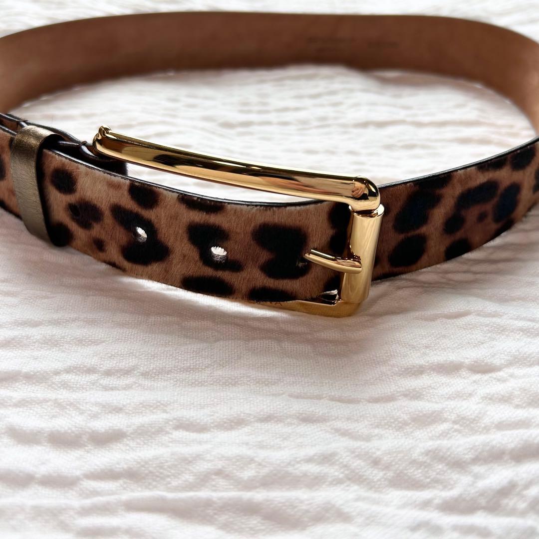 【超希少✨️ DOLCE&GABBANA】 ハラコ レオパード ゴールド ベルト