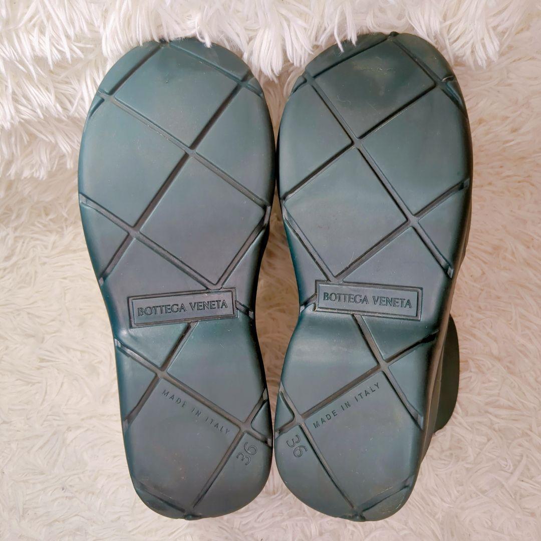 美品 BOTTEGA VENETA (23cm) ボッテガ パドルブーツ 緑