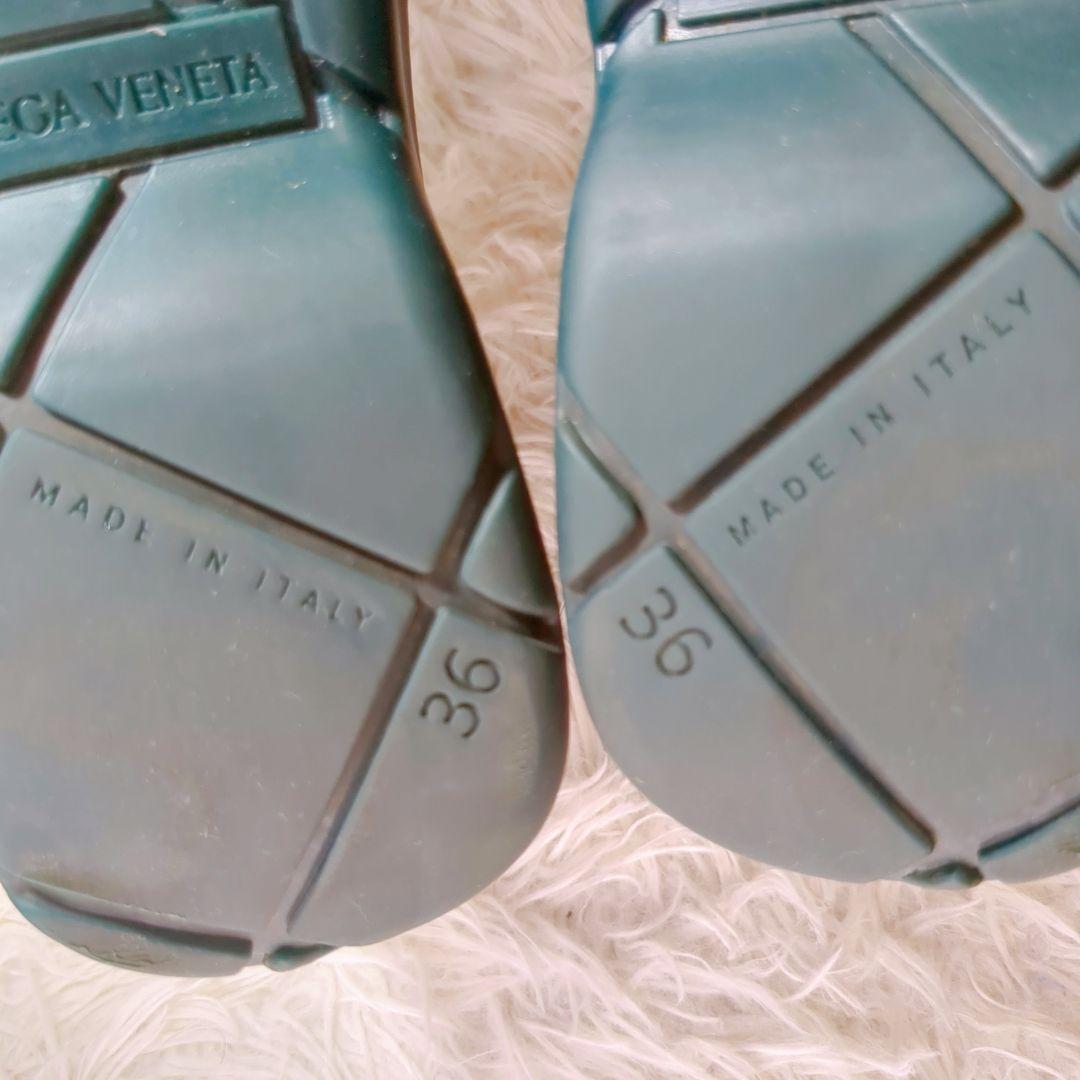 美品 BOTTEGA VENETA (23cm) ボッテガ パドルブーツ 緑