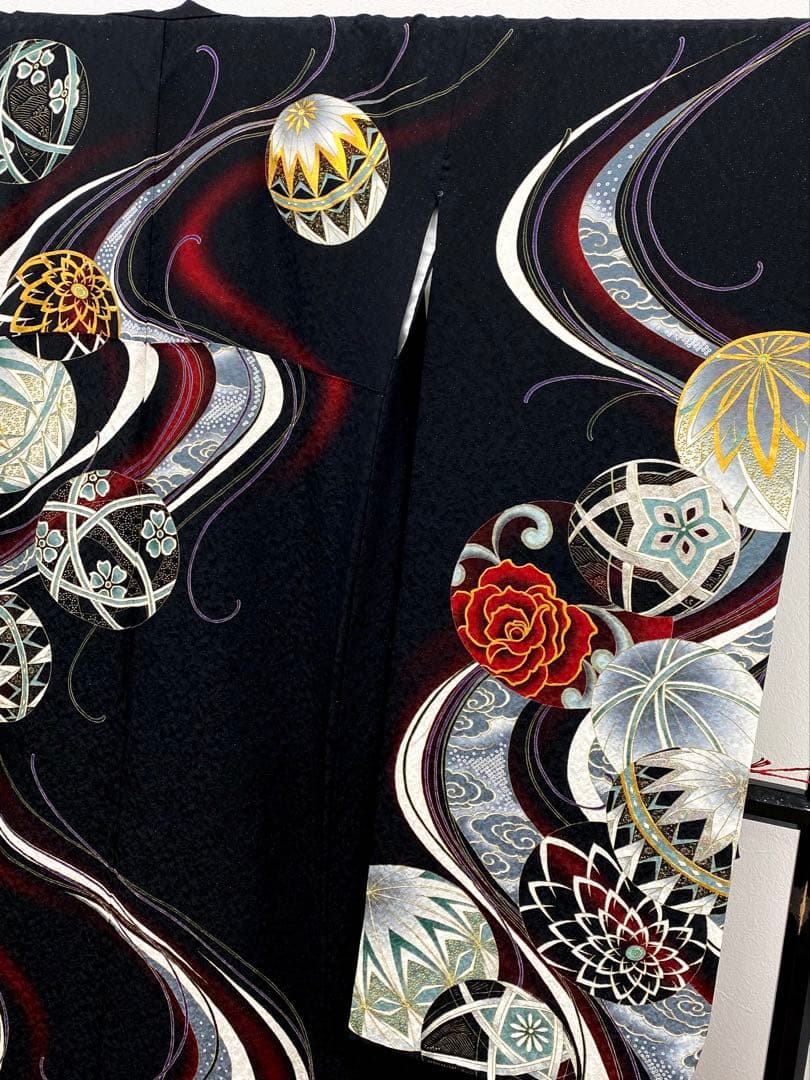 振袖 豪華 銀通し 刺繍 金彩 グリッター箔 紋意匠 身丈170cm