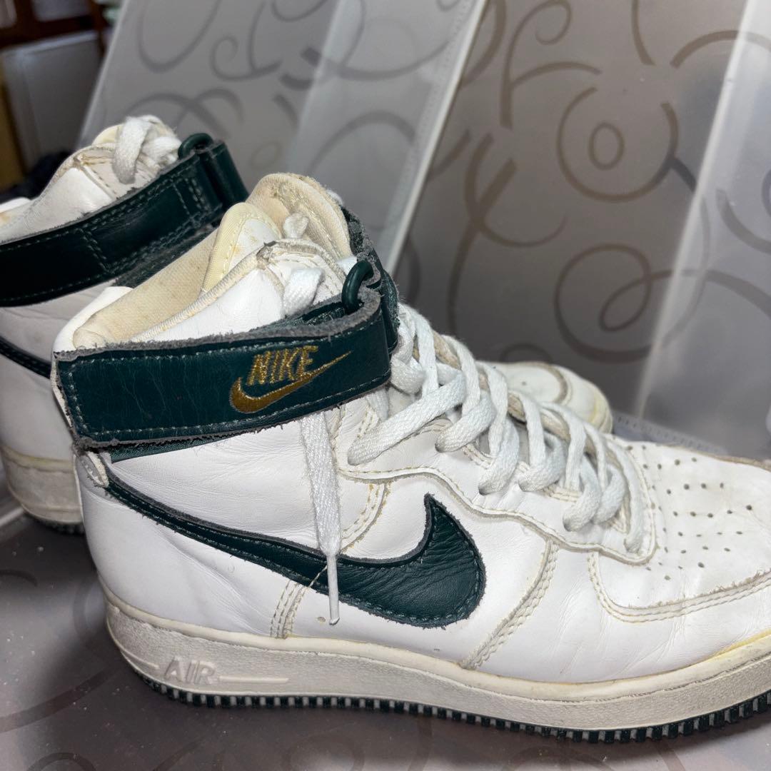 Nike Air force1 ハイカットシューズ ホワイト/グリーン