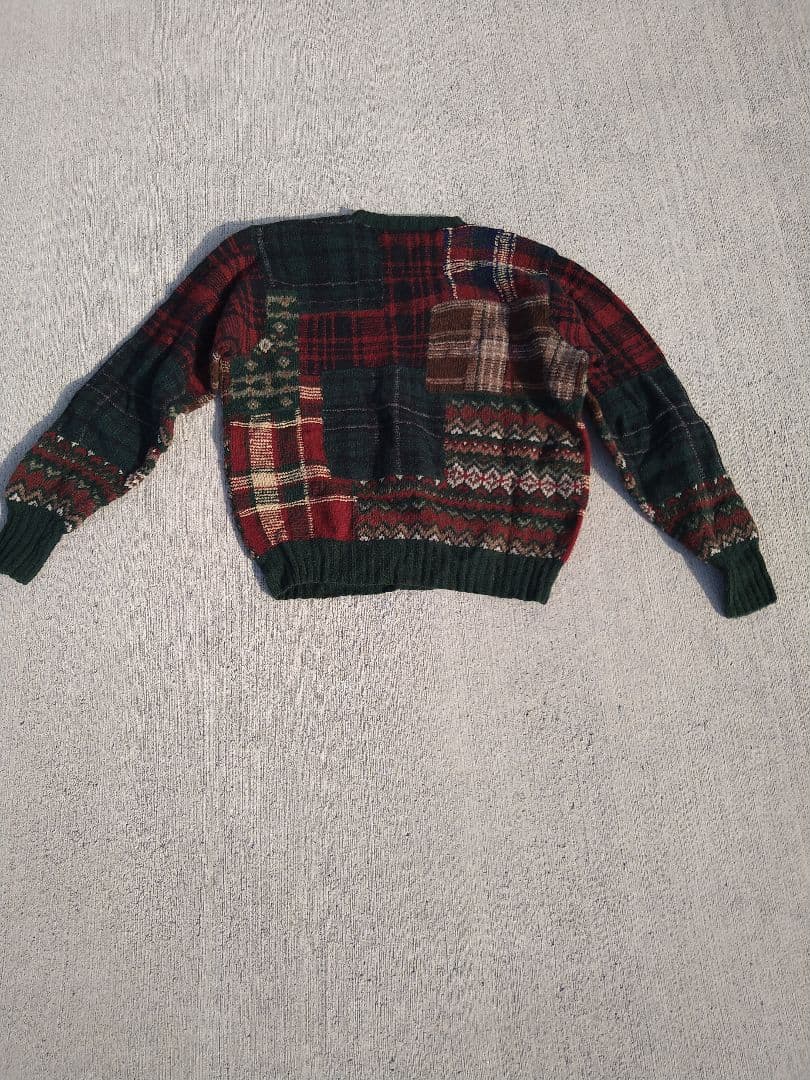 Ralph Lauren パッチワークウールセーター LL