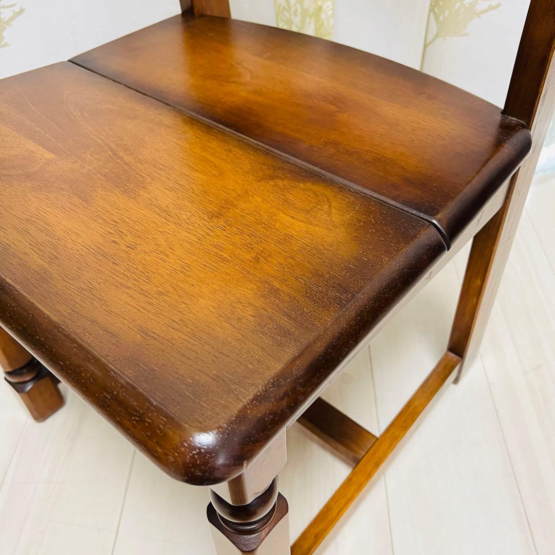 【希少美品】ナガノインテリア 天然木 椅子 ハートマーク ダイニングチェアa