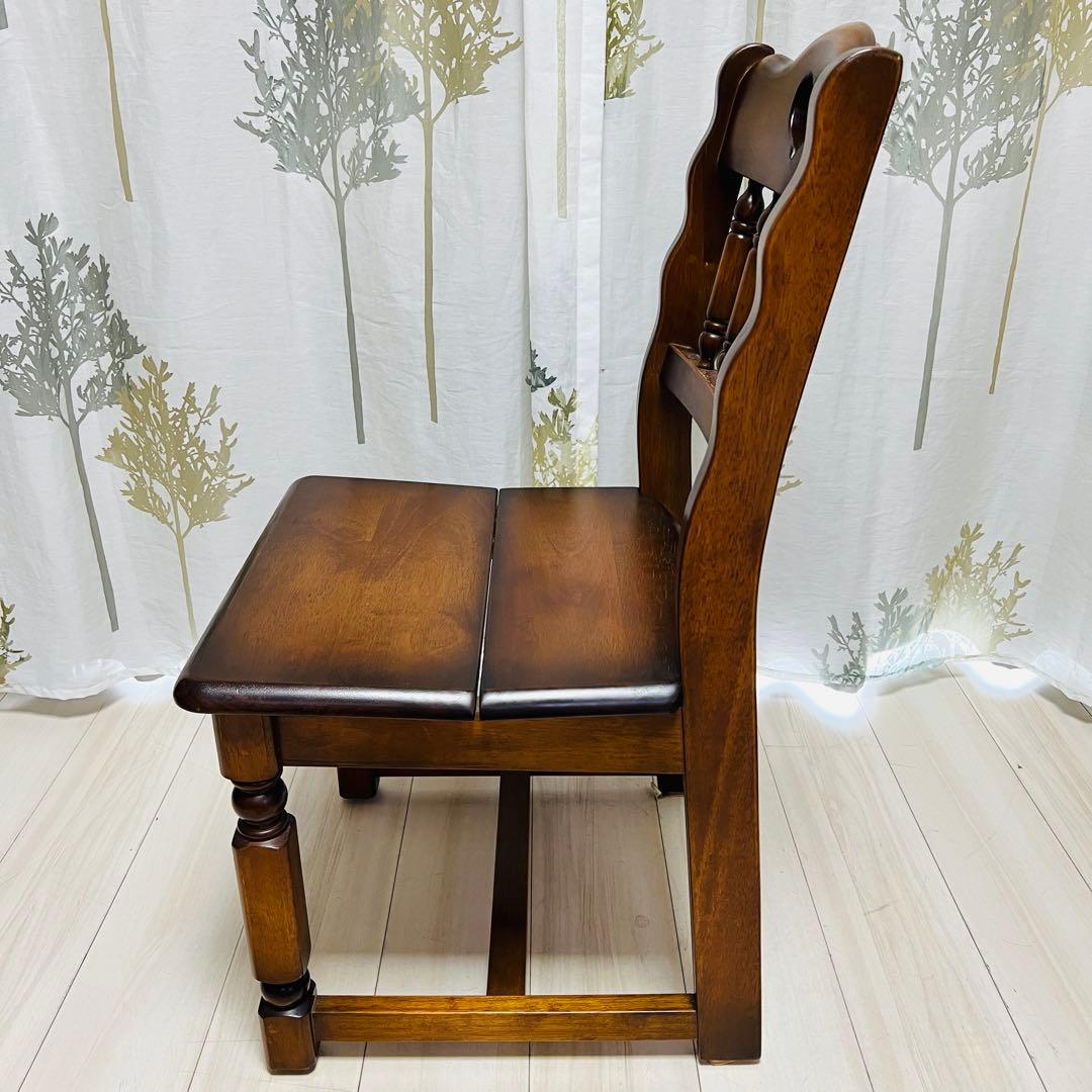 【希少美品】ナガノインテリア 天然木 椅子 ハートマーク ダイニングチェアa