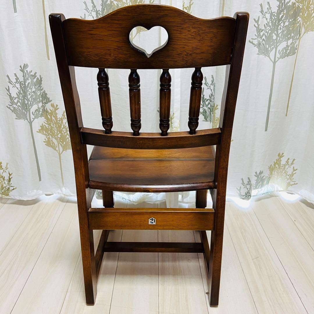 【希少美品】ナガノインテリア 天然木 椅子 ハートマーク ダイニングチェアa