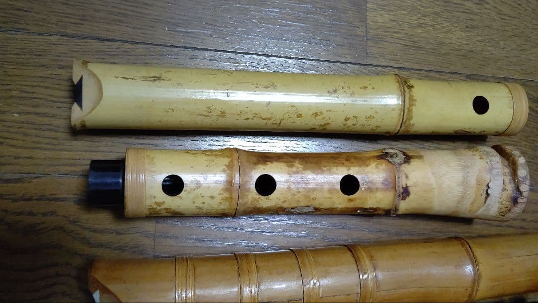 値下げ琴古琉尺八在銘二点　検　和楽器　虚無僧　管楽器