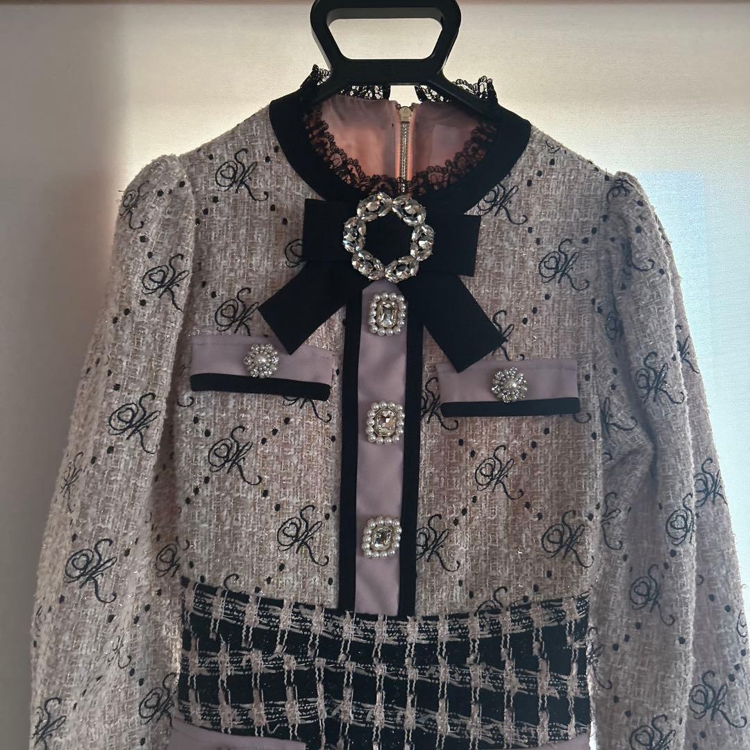 Swankiss スワンキス ツイードワンピース ピンク