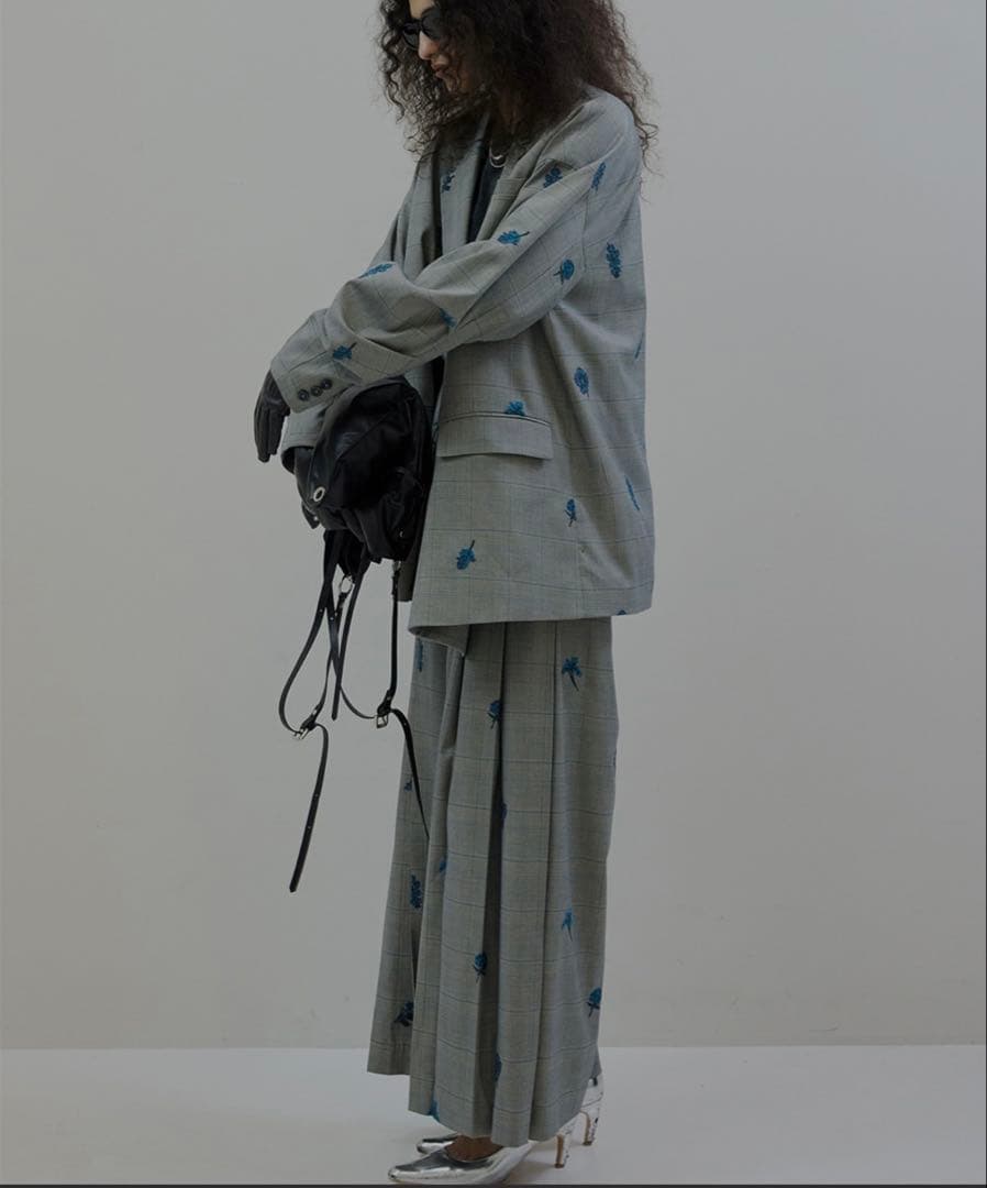 パンツ ameri vintage CHECK FLOWER PLEATS PANTS