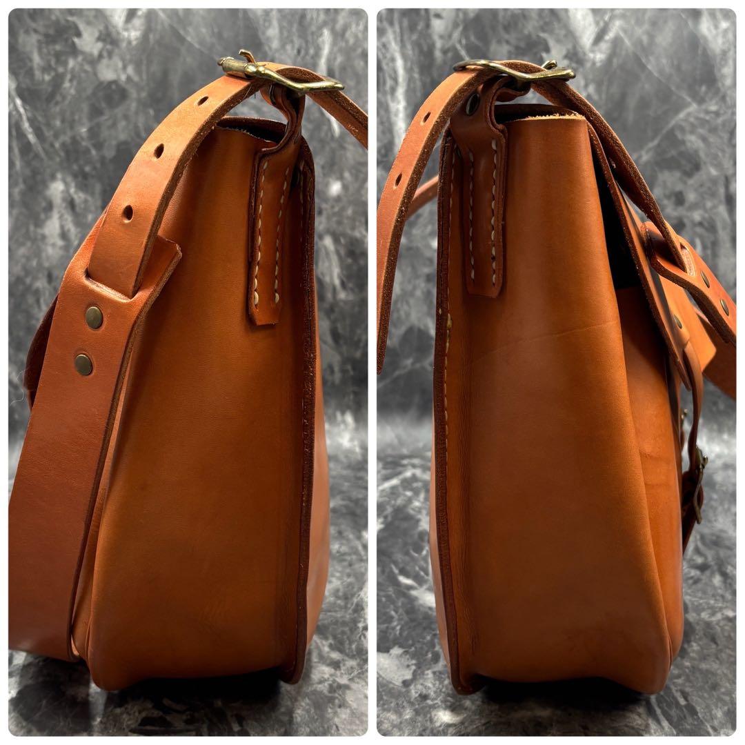 r*u様 美品■CUSHMAN ショルダーバッグ　メッセンジャー　本革　レザー