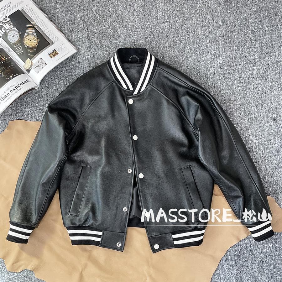 美品 スタジャン ストリートファッション牛革 中綿レザージャケット S-6XL