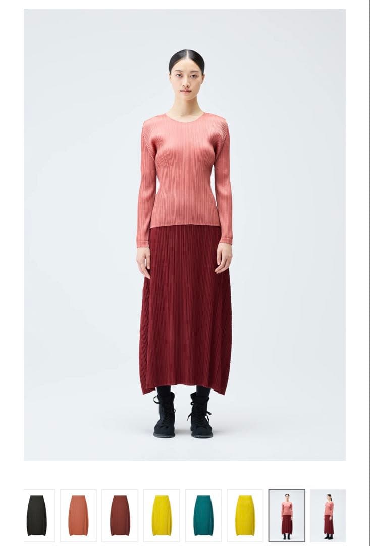 サイズ5★ PLEATS PLEASE　スカート　コーラルピンク