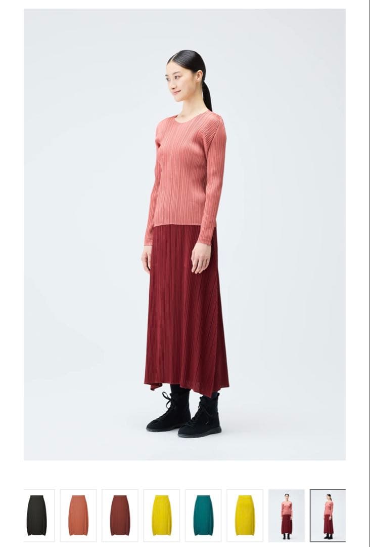 サイズ5★ PLEATS PLEASE　スカート　コーラルピンク