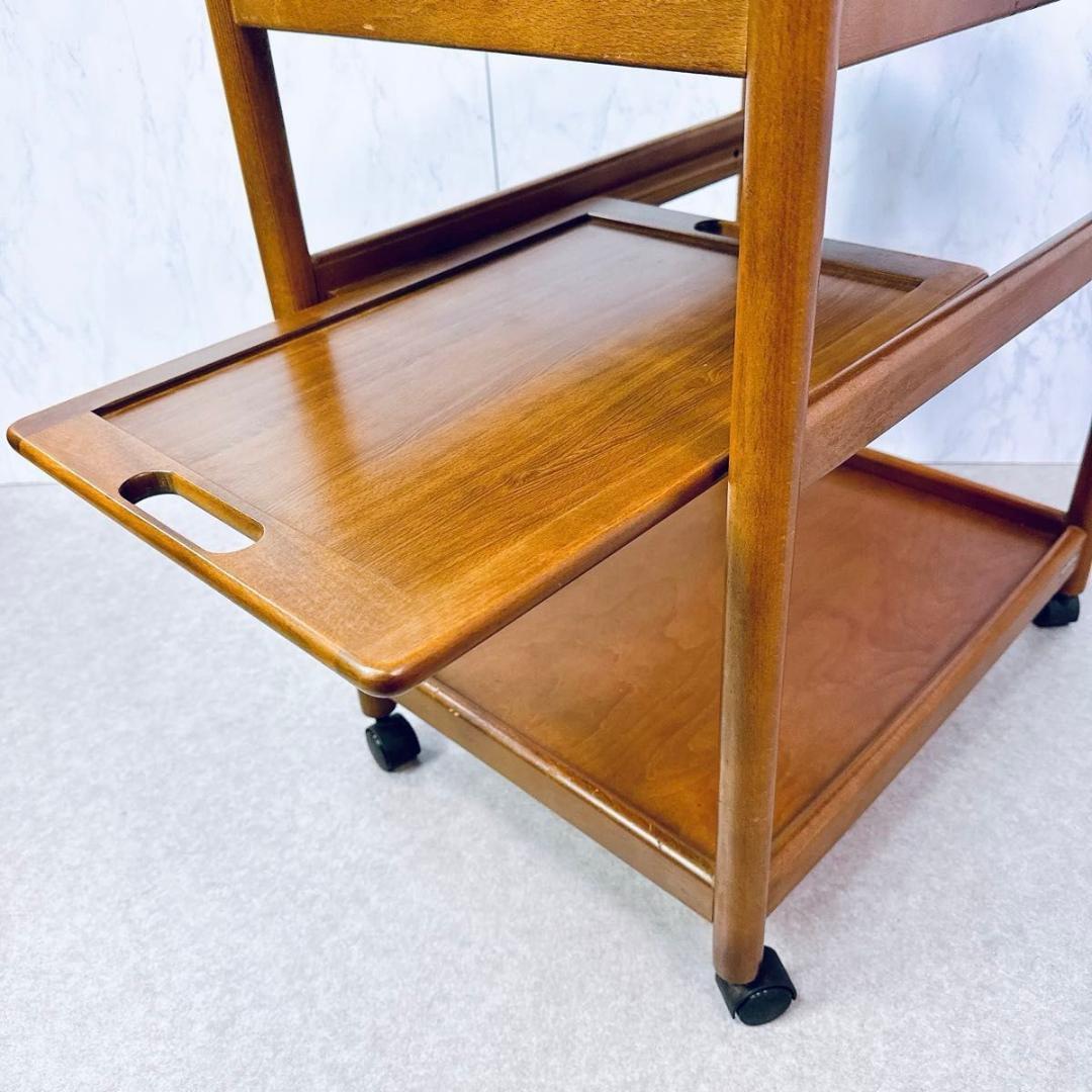 karimoku カリモク 木製 キッチンワゴン ビンテージ キャスター 3段