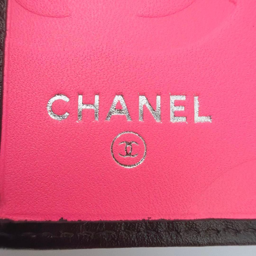シャネル カンボンライン ロングウォレット ココマーク ブラックxピンク 長財布