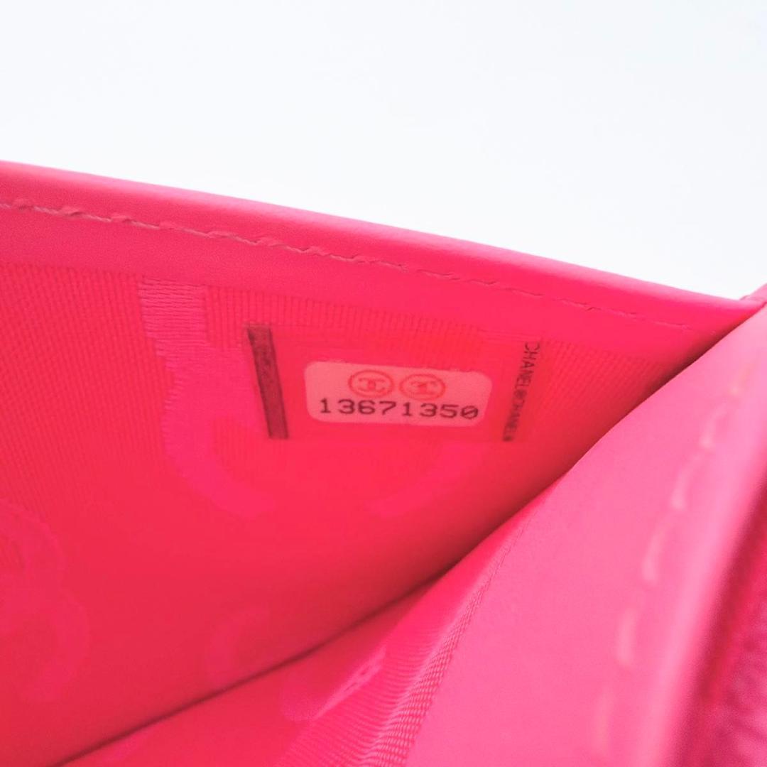 シャネル カンボンライン ロングウォレット ココマーク ブラックxピンク 長財布