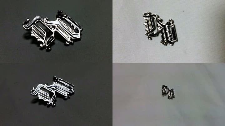 正規新古 ヴェルサーチ ヴィンテージ ゴシックロゴブローチ クローム