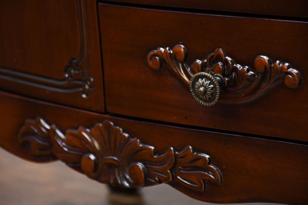 EEK98 クロシオ コモ ファックス台 コンソールキャビネット マホガニー