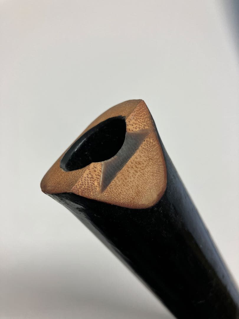 B0302）尺八　黒漆塗り　和楽器　4穴