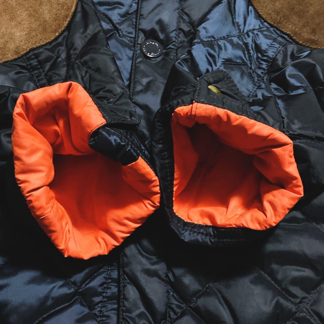 良品☆RLX ラルフローレン キルティングダウンジャケット レザー パッチ M