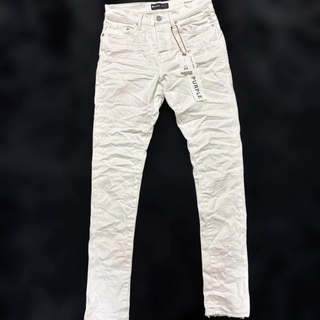 24時間以内配送！新品 PURPLE BRAND ホワイトスキニーデニム 29 - メルカリ