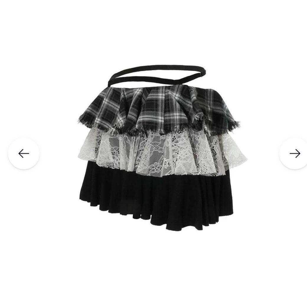 アンドマリー Monica check pleats mini skirt