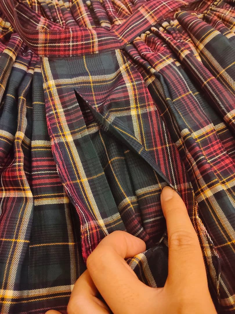 マダマダ madder madder チェック柄プリーツスカート