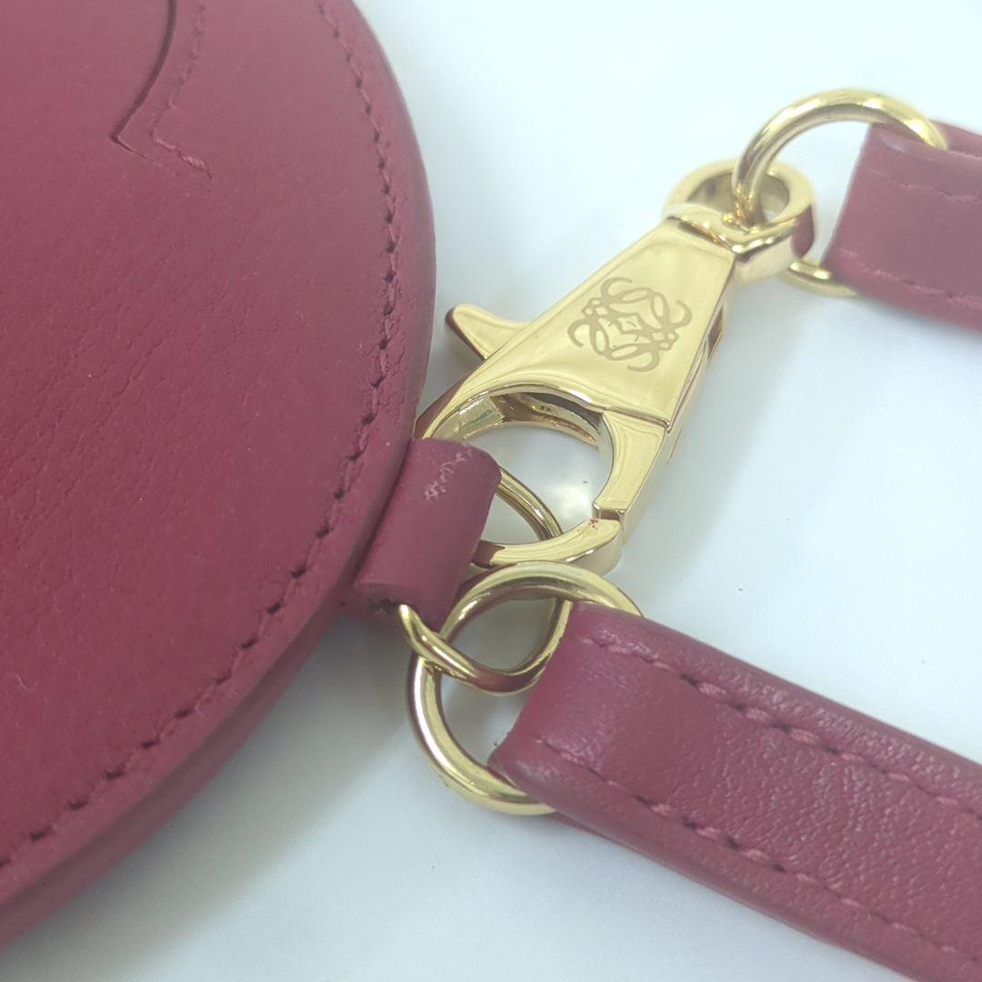 LOEWE ロエベ アナグラム レザー ミラー 鏡 ピンク スペイン製 ★レア●