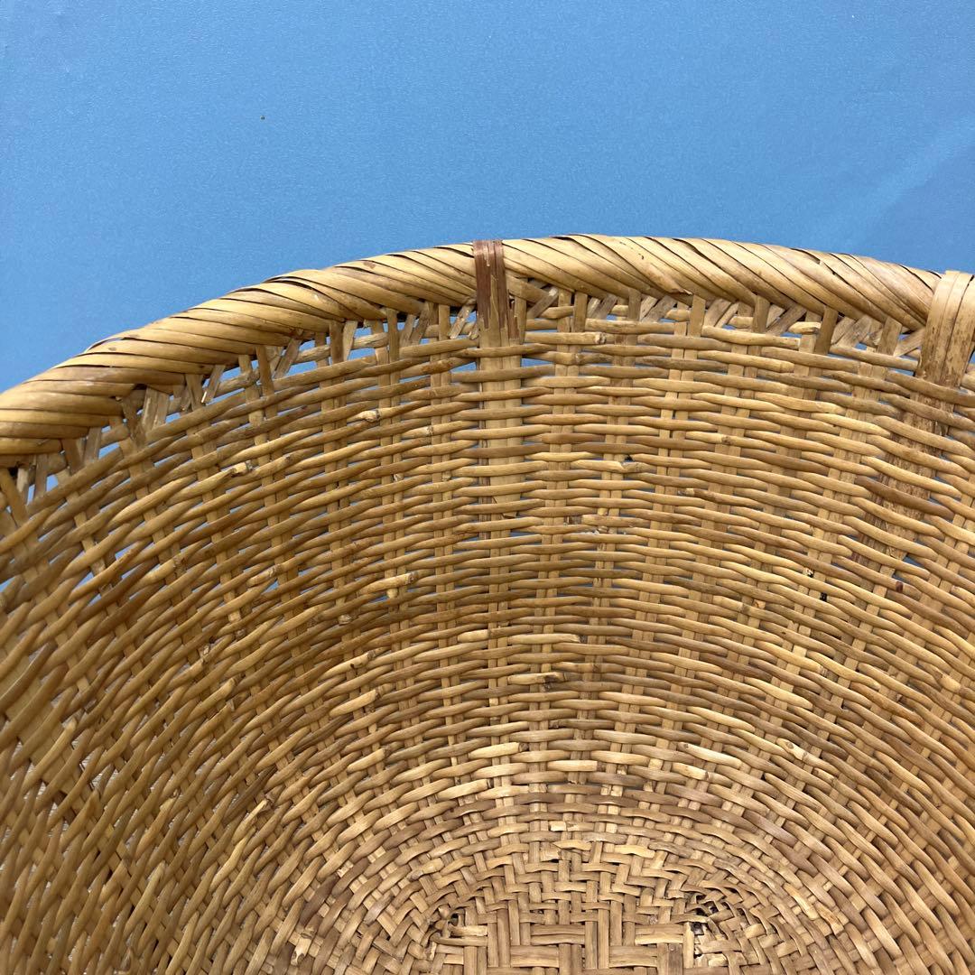 B-壁 昭和レトロ 古道具 竹編み 収穫カゴ 竹細工 昭和レトロ