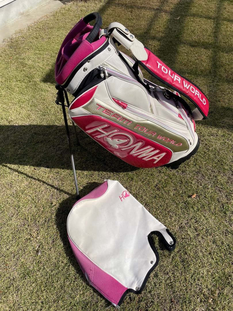 HONMA TOUR WORLD キャディバッグ ホワイト/ピンク