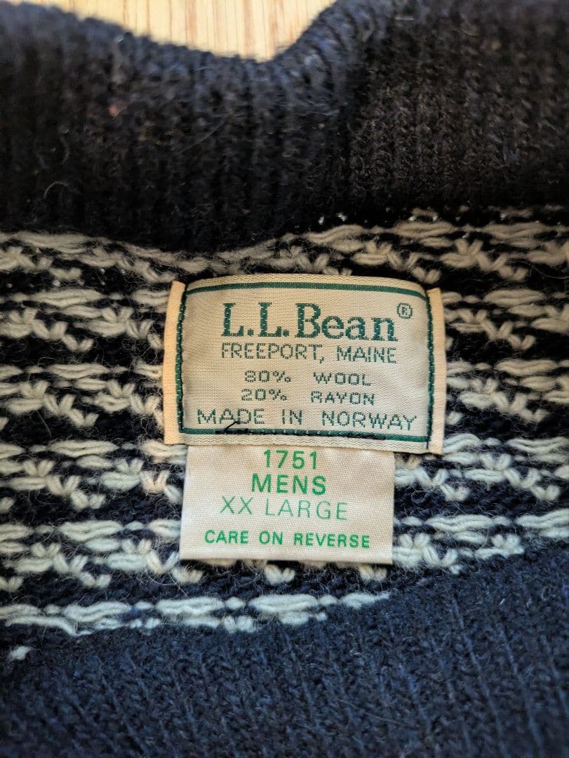 L.L.Bean バーズアイセーター ノルウェー製 XXL