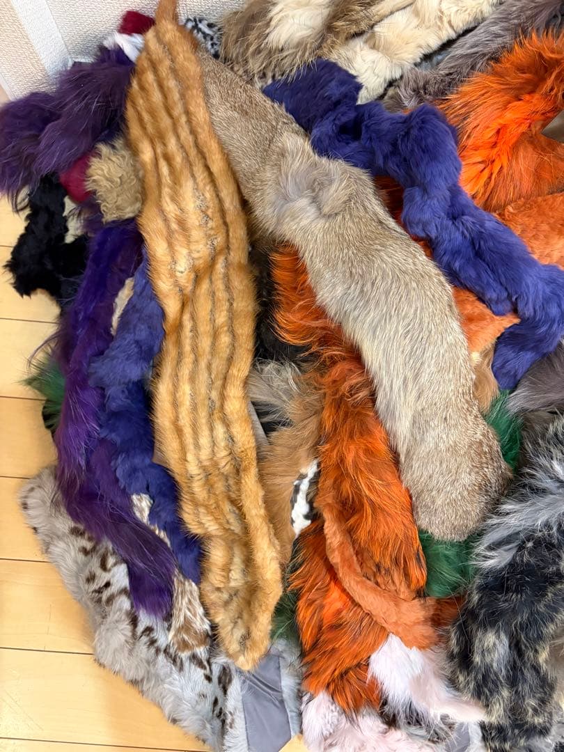 【超大量】毛皮 ミンク フォックス ラビット その他 リアルファー まとめて②