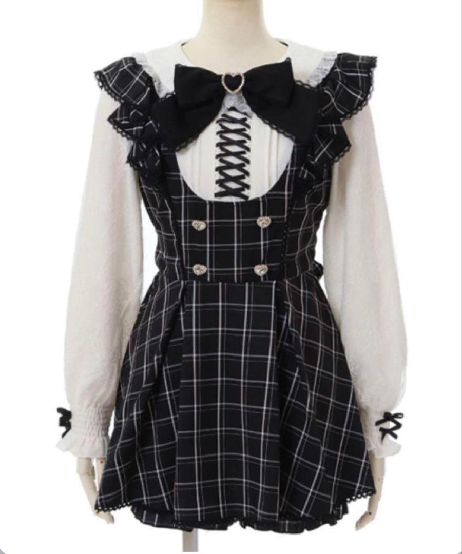 LIZLISA フリルスピンドルセットアップ チェック柄