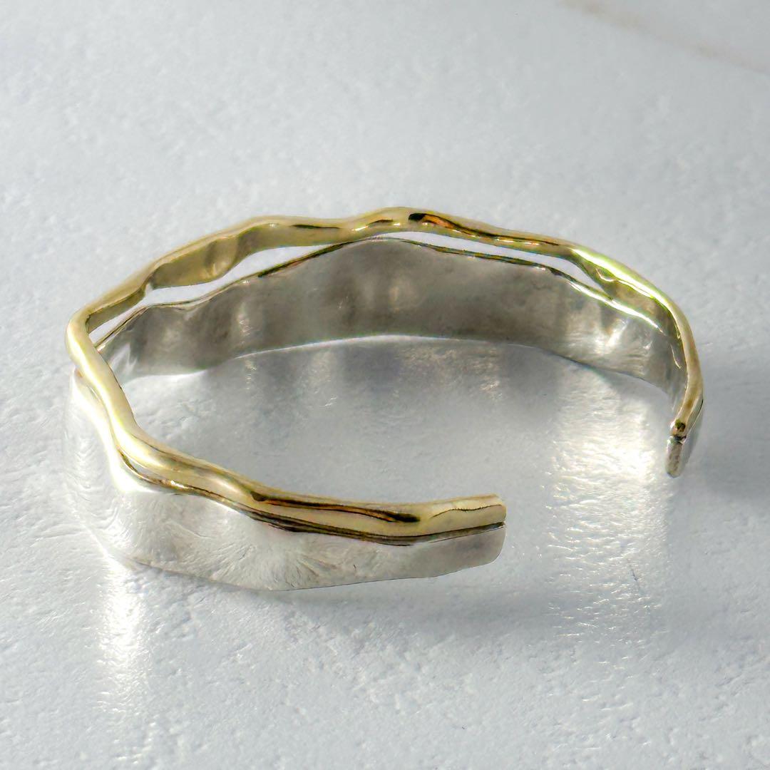 廃盤 agete シルバーバングル コンビカラー シルバー ゴールド