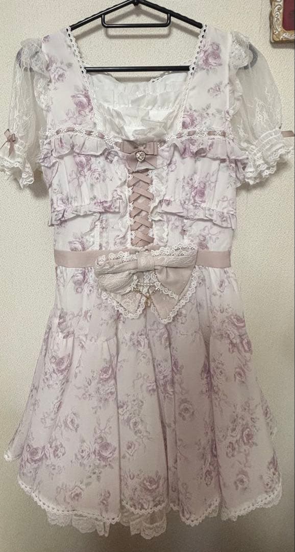 公*o様 lizlisa ローズリボンシフォンワンピース　フリルレースボレロカー