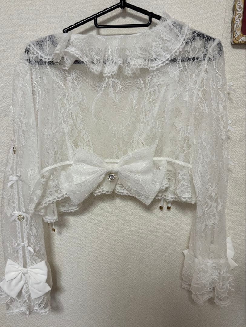 公*o様 lizlisa ローズリボンシフォンワンピース　フリルレースボレロカー