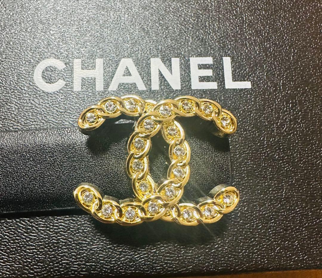 CHANEL ブラックレザー ベルト ゴールドCCロゴ