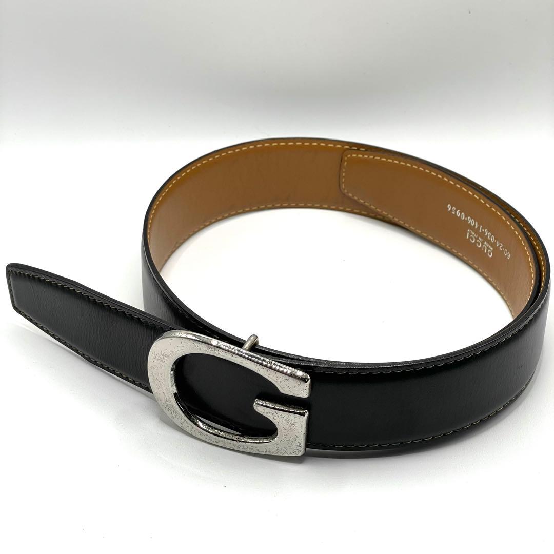 GUCCI グッチ レザーベルト シルバーGバックル トップ式 レディース