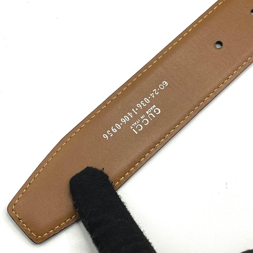 GUCCI グッチ レザーベルト シルバーGバックル トップ式 レディース