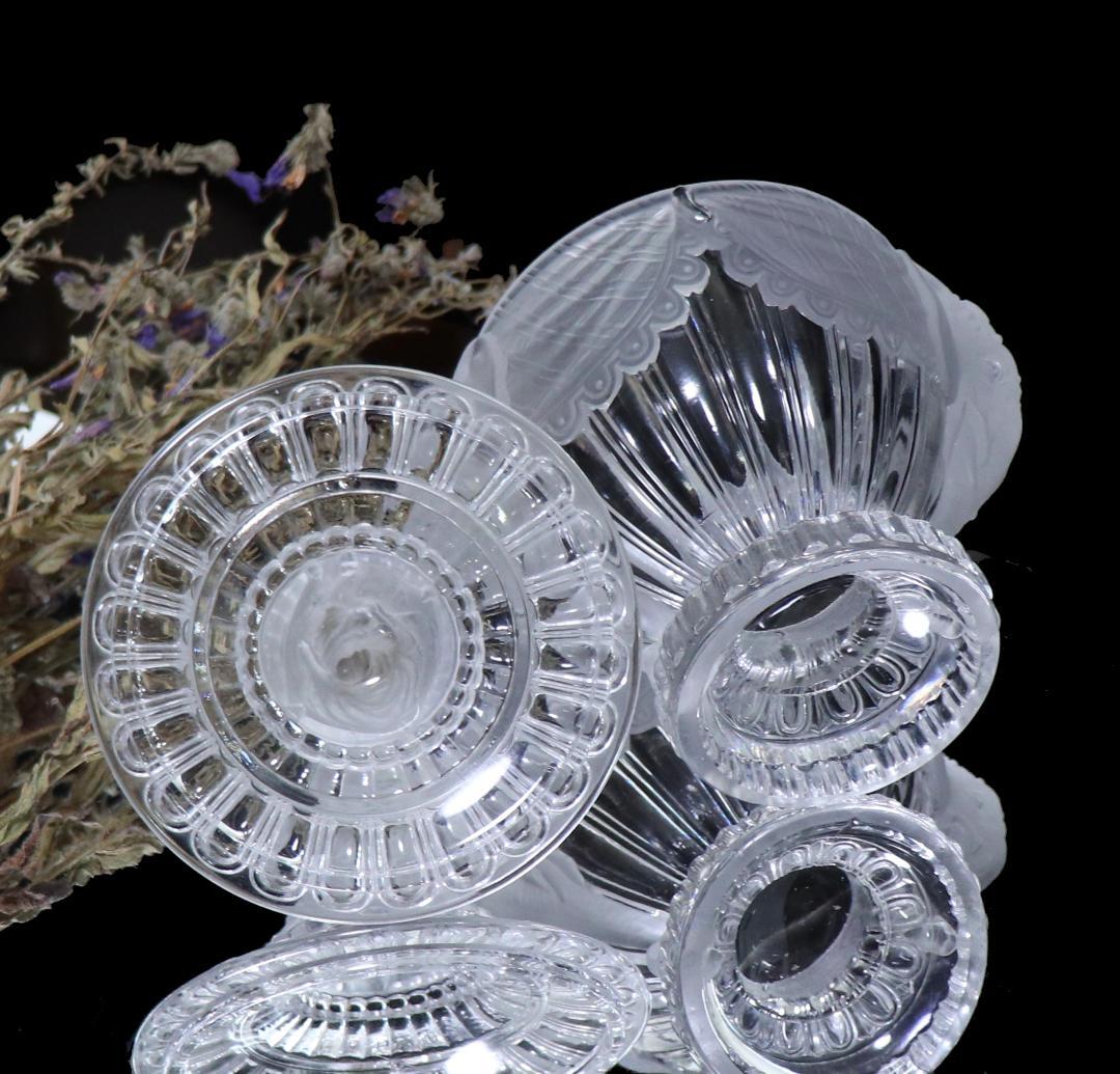 オールド・バカラ1880年美術館級 フロスト インド象の上に乗る少年 特大蓋物