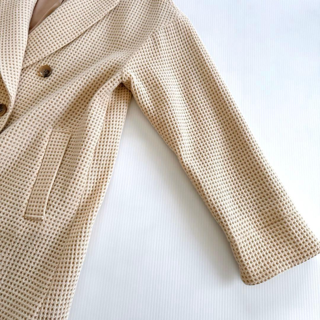 【うさぎ 美品】PINORE ワッフル ウール コート