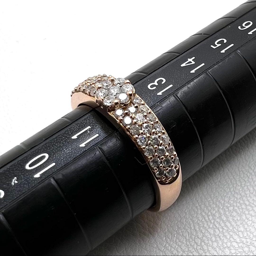 K18 PGリング　幅4.3〜3.2㎜ダイヤ0.5ct 12号 3.43g