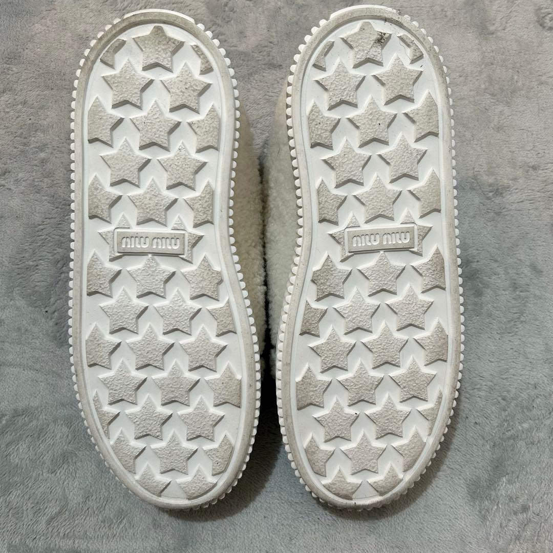 美品 miu miu ミウミウ ボアシアリング スニーカー 23.5cm