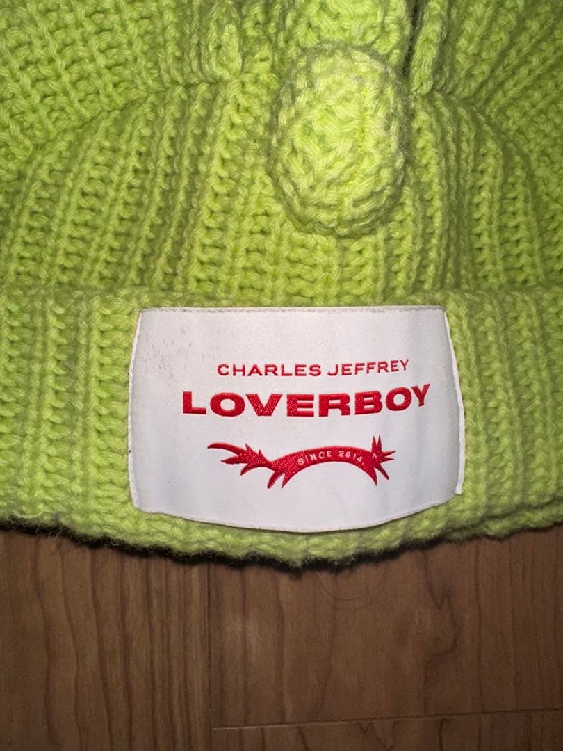 CHARLES JEFFREY LOVERBOY ライムグリーンニット帽