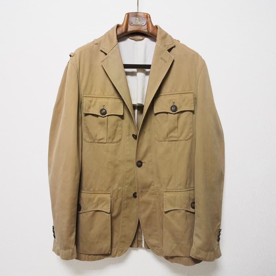 イタリア製 ポロ ラルフローレン リネン コットン サファリジャケット