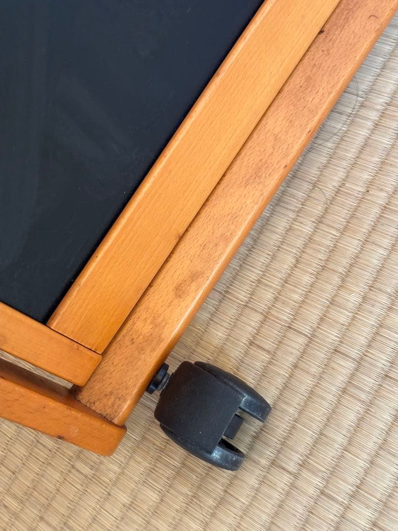 イタリア 木製 折り畳み キッチンワゴン 黒色天板 ホッパペドレッティ