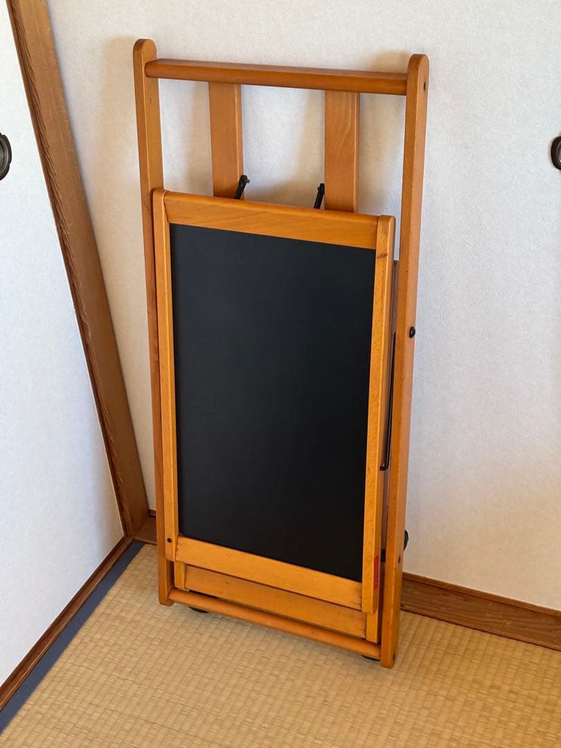 イタリア 木製 折り畳み キッチンワゴン 黒色天板 ホッパペドレッティ