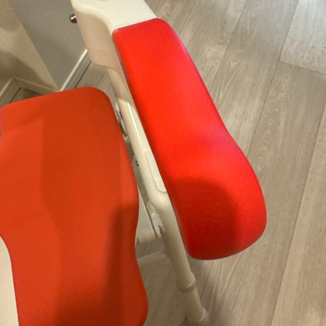 美品【送料込】介護用シャワーチェア 安寿 HPフィット レッド 背もた