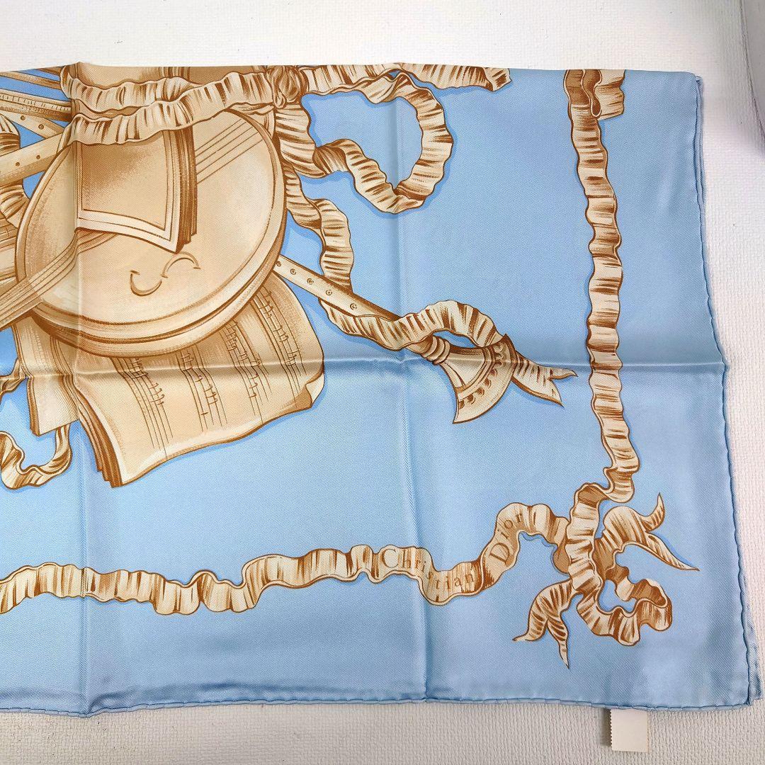 M1219D1 未使用☆Christian Dior シルクスカーフ 水色 楽器 - メルカリ