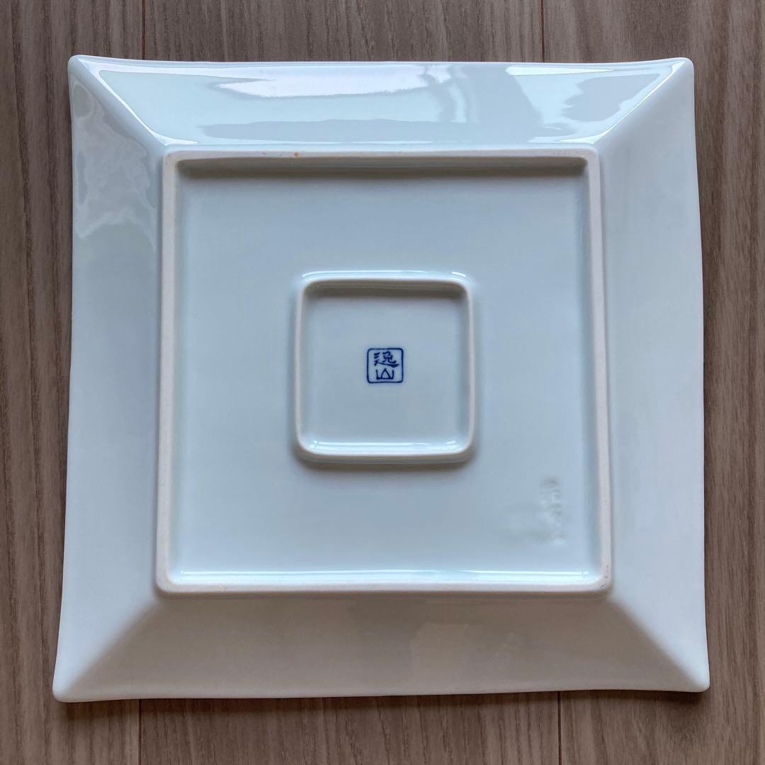 鷹巣瑞光堂　プラチナ市松(大)正角皿　逸山窯　22.5cm　2枚セット