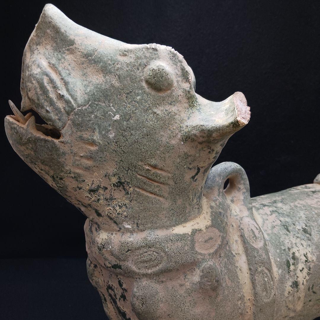 Y2952-1 中国 漢代 緑釉犬 置物 高さ34㎝の通販｜www.myxop.com